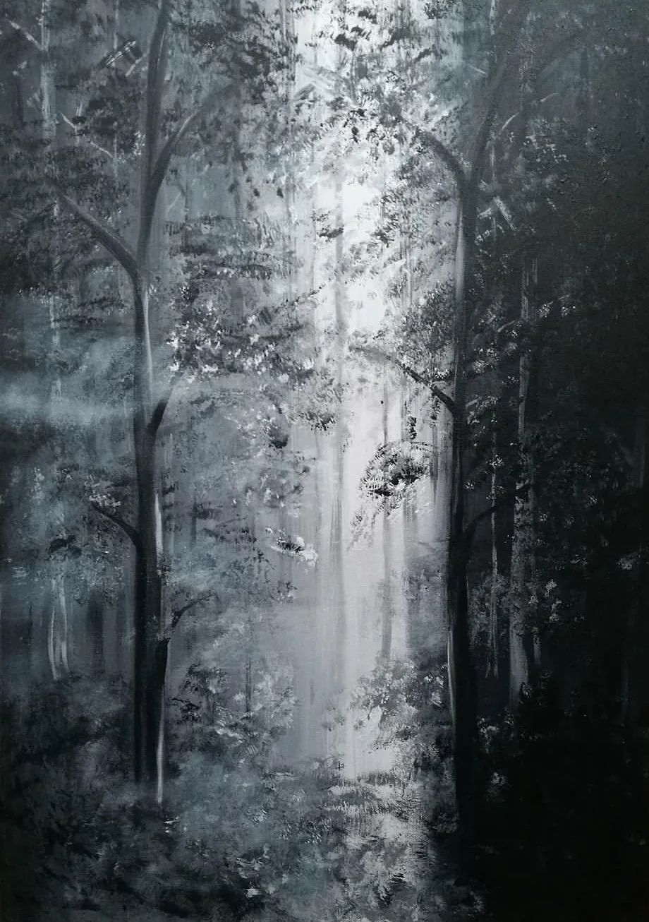Akrylmålning White light av Erika Bueno