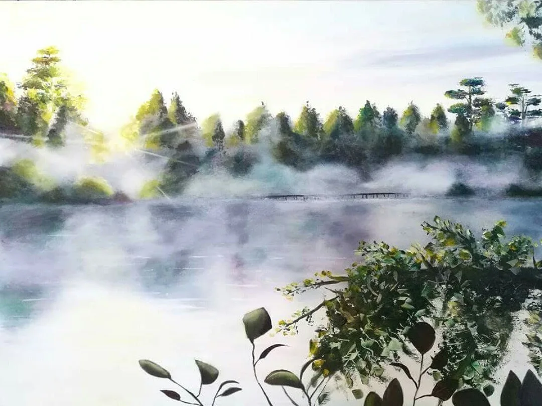 Oljemålning Dimmig morgon av Erika Bueno