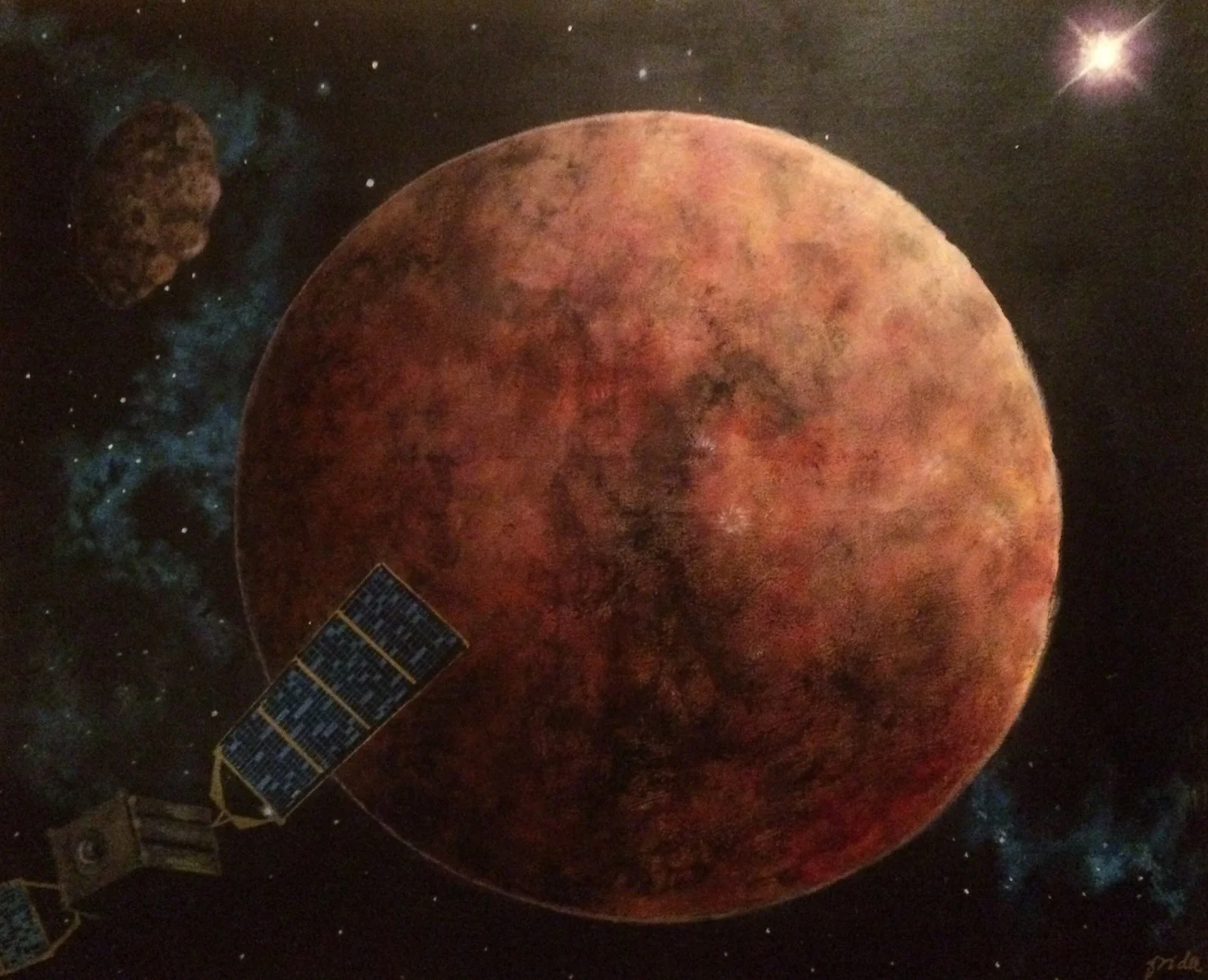 Akrylmålning Mars av Frida Åstrand