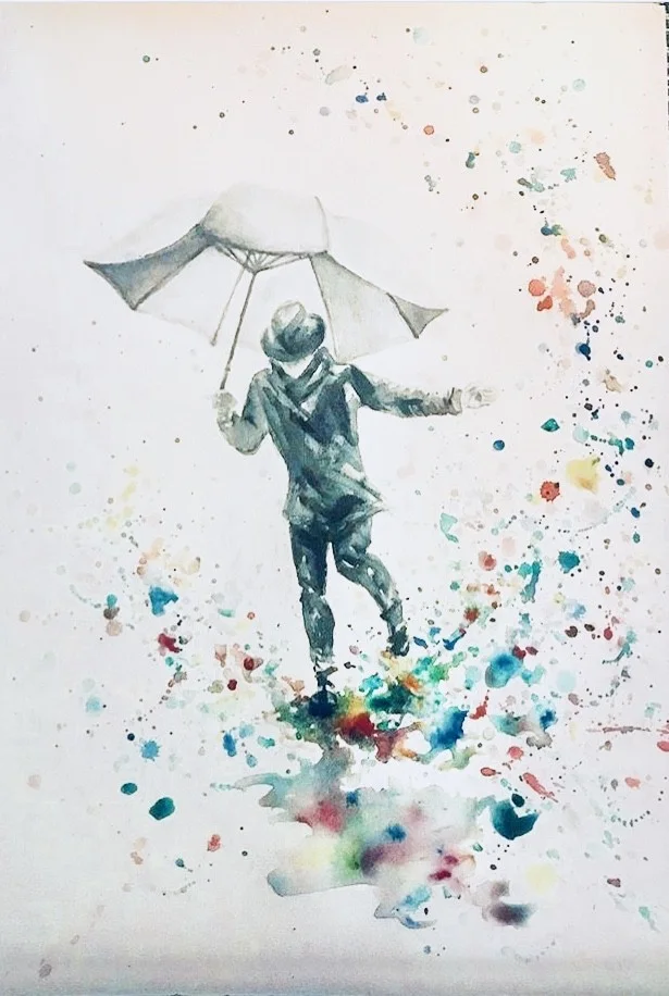 Akvarell Painting in the rain av Emelie Österblom