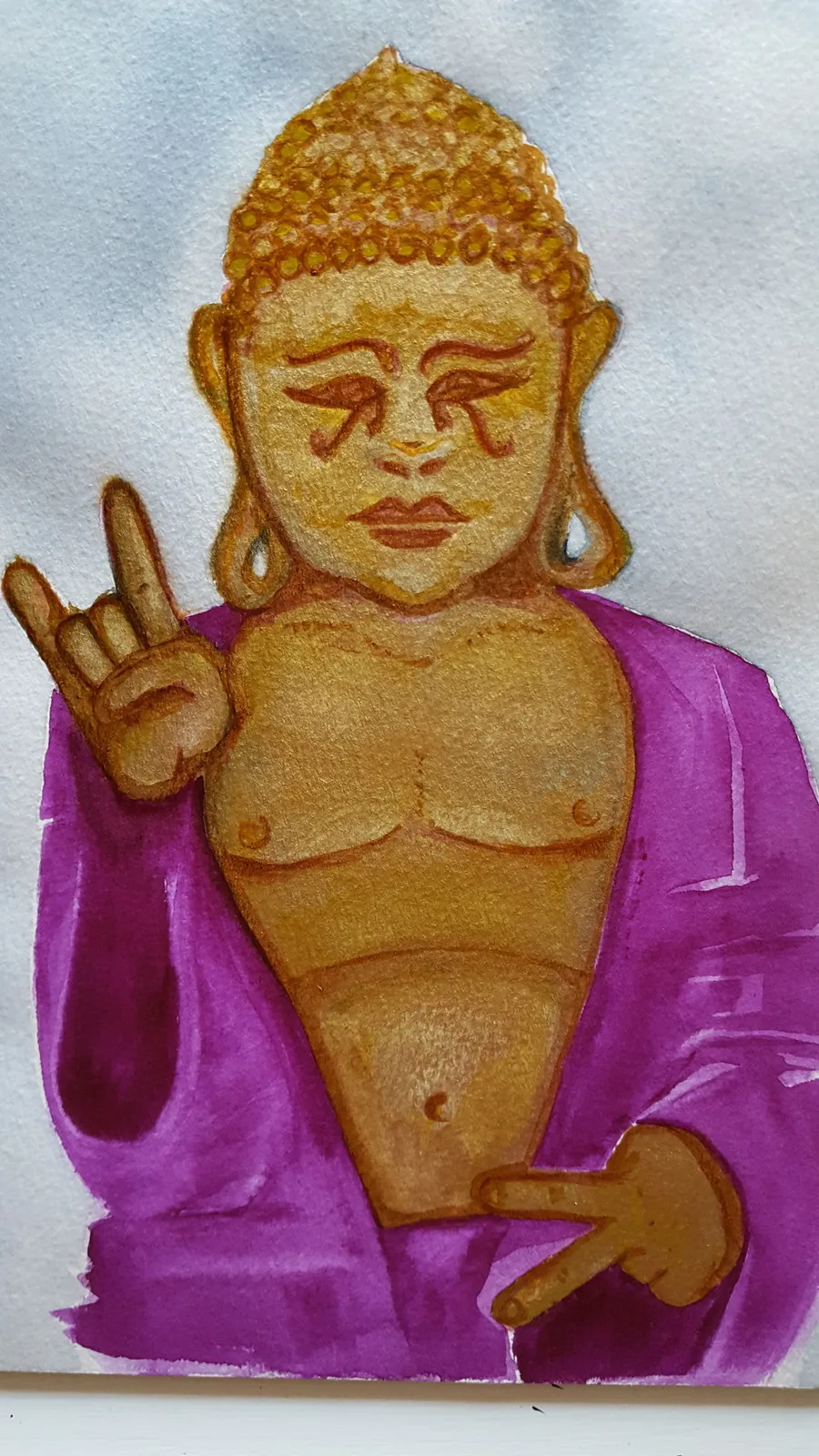 Akvarell Buddah does a nono av Maria Hofmann
