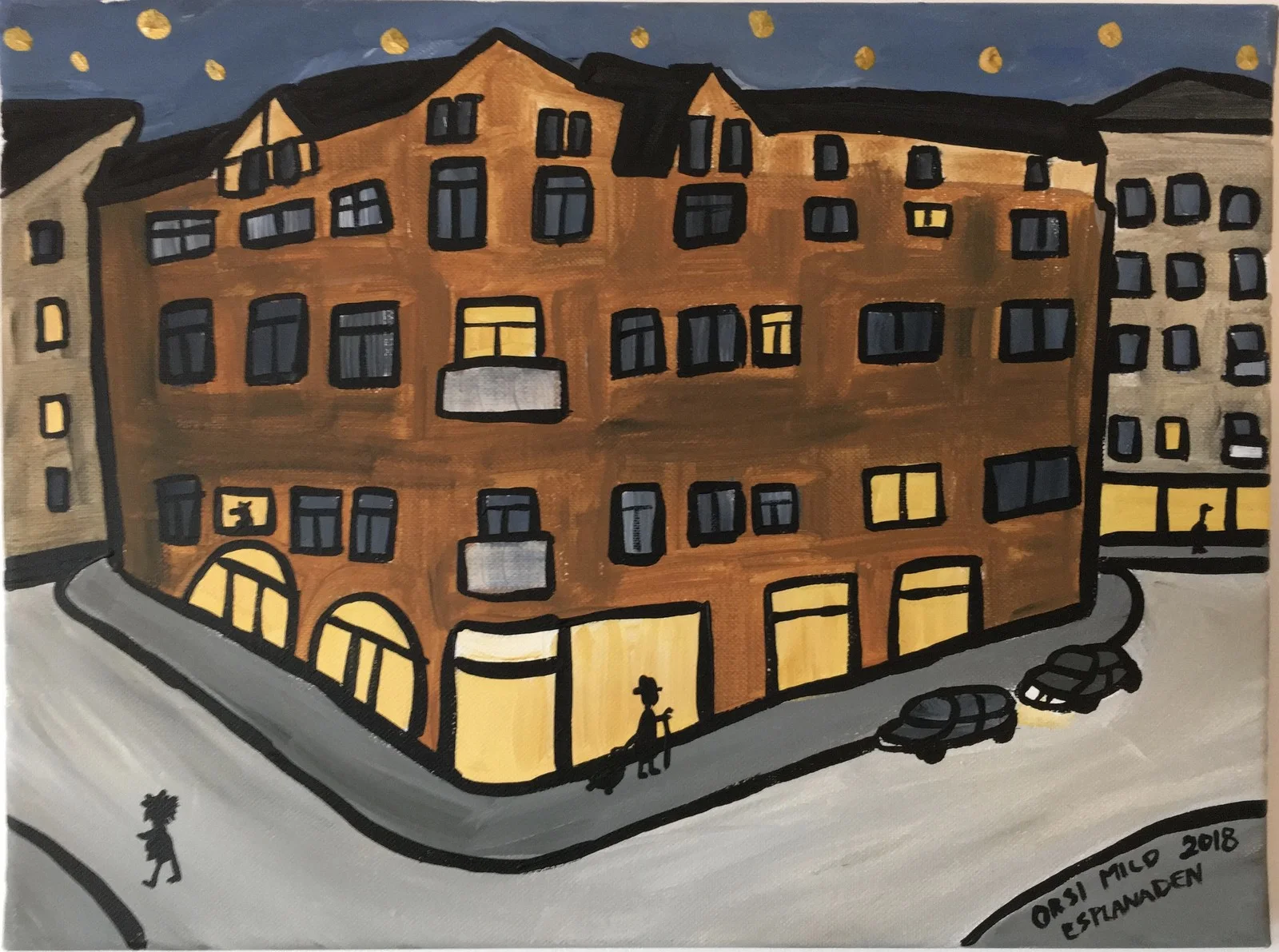 Akrylmålning Esplanaden av Orsi Mild