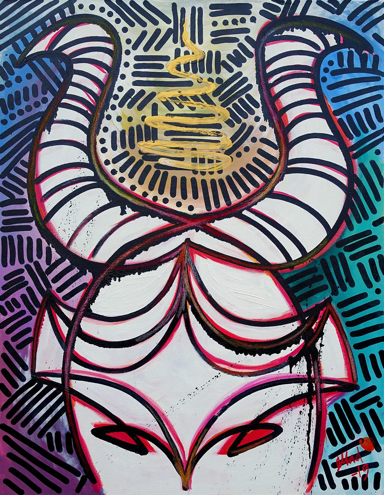 Akrylmålning My Demons No11 av Magnus Dacke