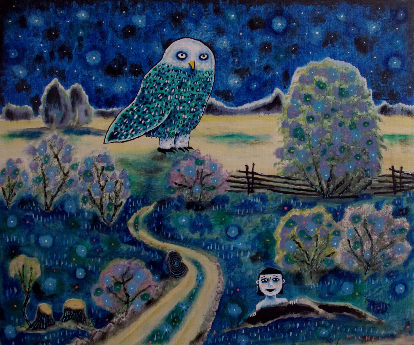 Oljemålning Silent Night av Wilhelm Bohman