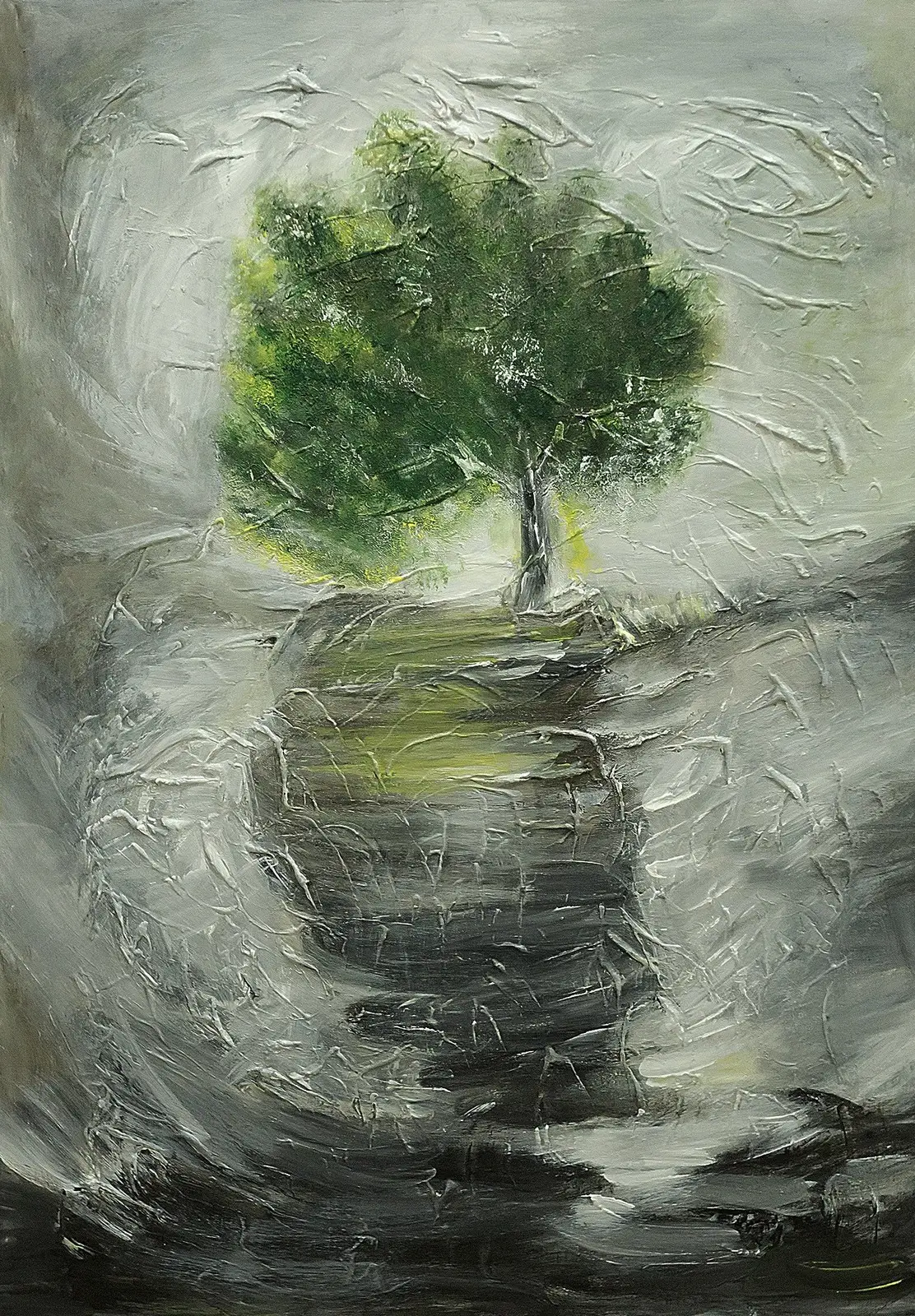 Akrylmålning Fokas II av Alexandra Petropoulou