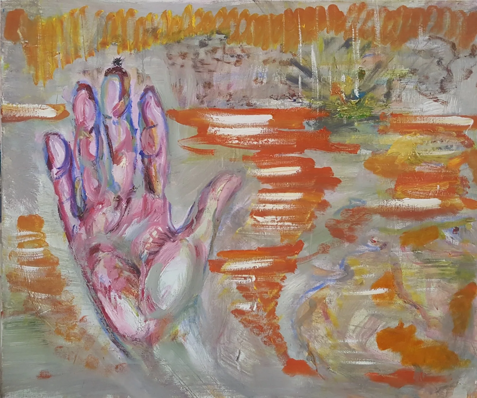 Oljemålning Den drunknande vid Mölle Mosse (ommålad) av Jens Flemister Åkesson