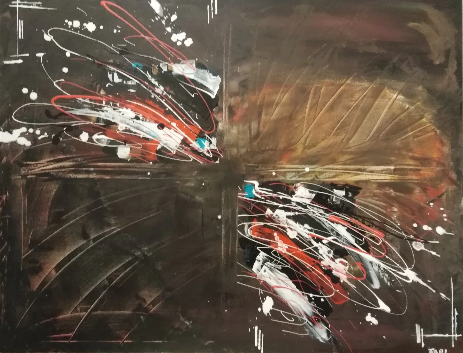 Akrylmålning Nr 81, Lost in the desert av Fredrik Bülow