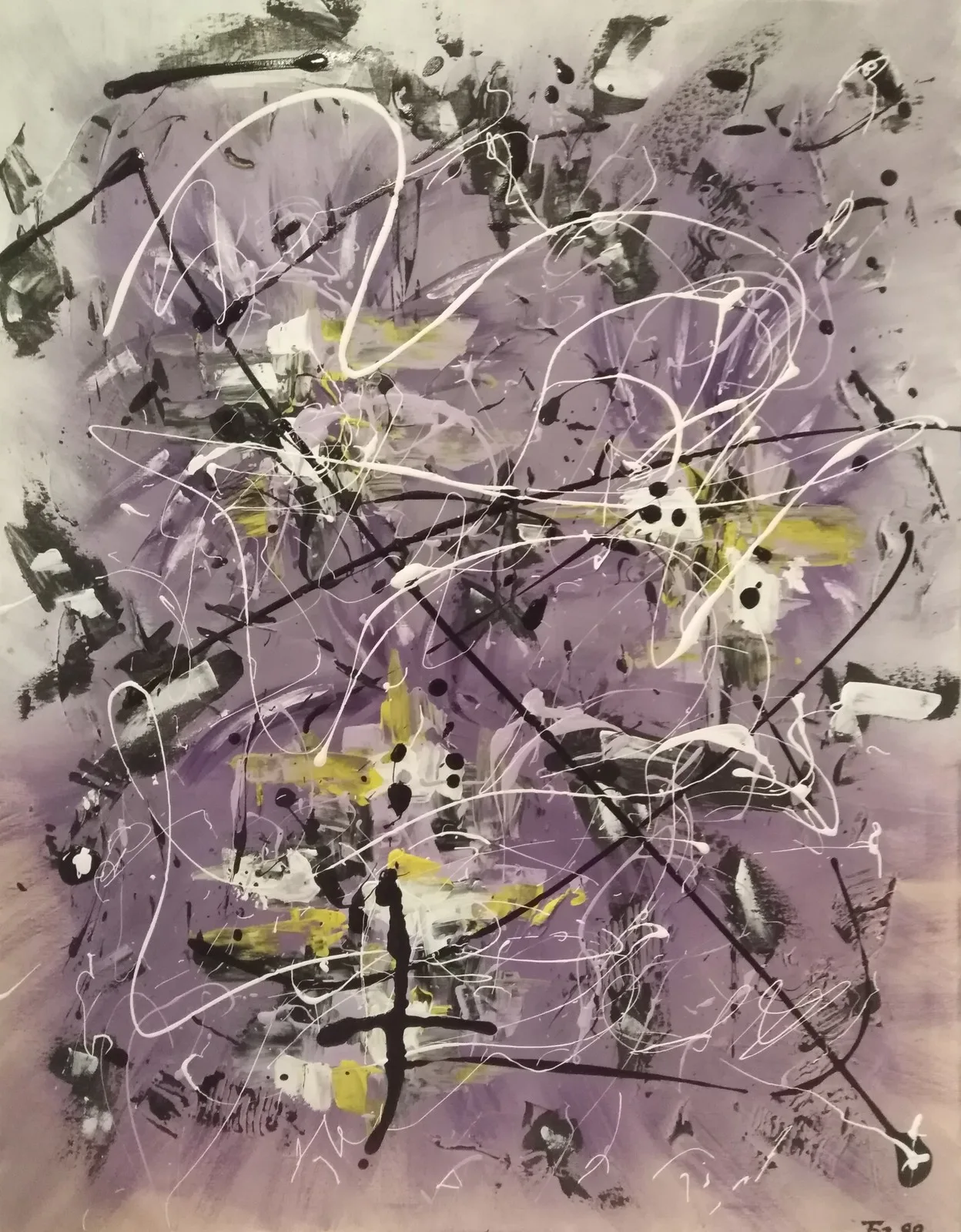 Akrylmålning Nr 98, Purple in you av Fredrik Bülow