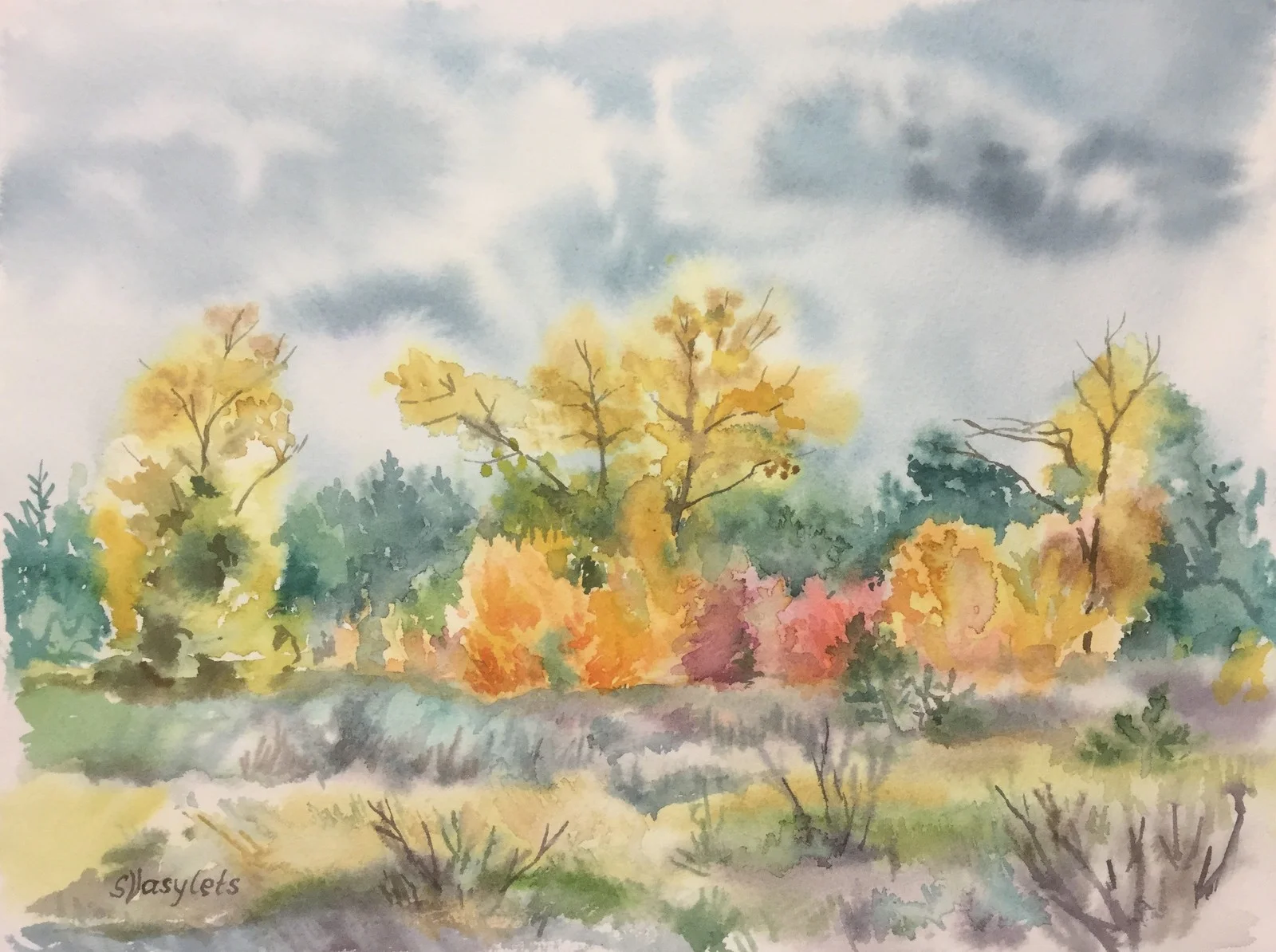 Akvarell Höst av Svitlana Vasylets