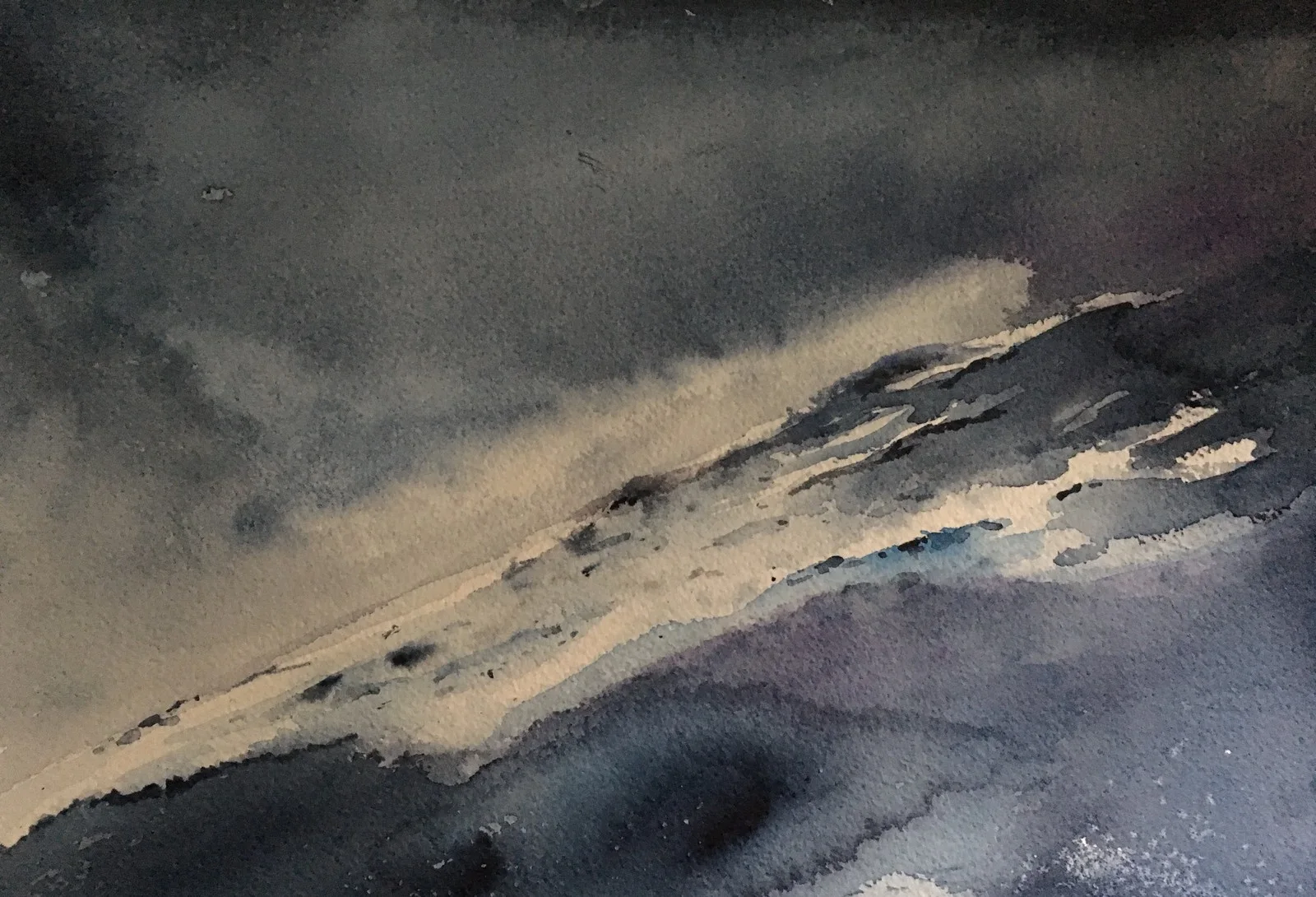 Akvarell I branten av Gunilla Tuvin