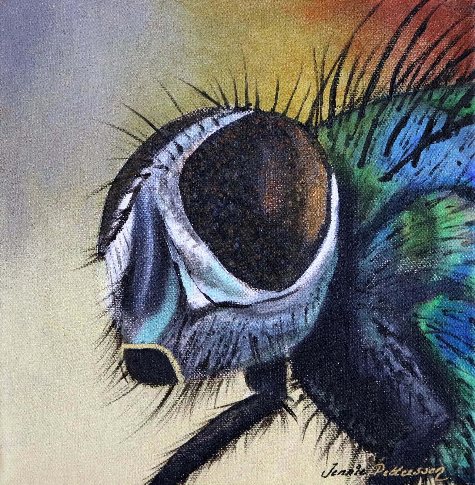 Akrylmålning Flugan av Jennie Larsdotter