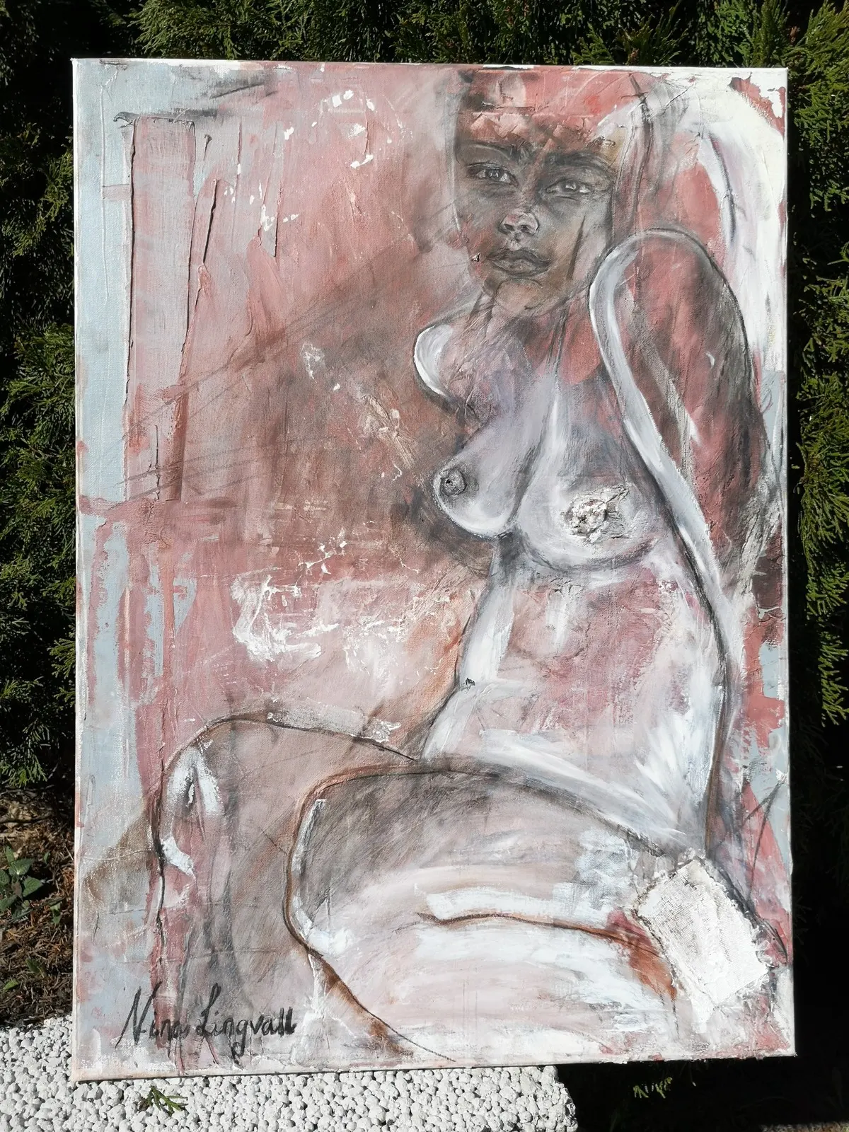 Oljemålning Just hangin av Nina Lingvall