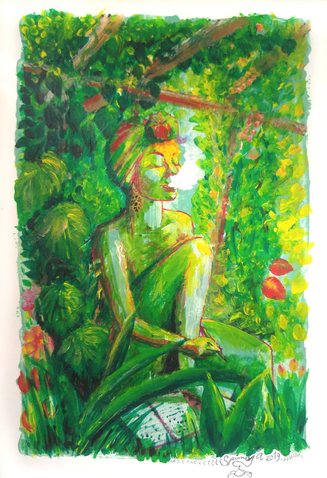 Akrylmålning Greenhouse av Siri Wallander