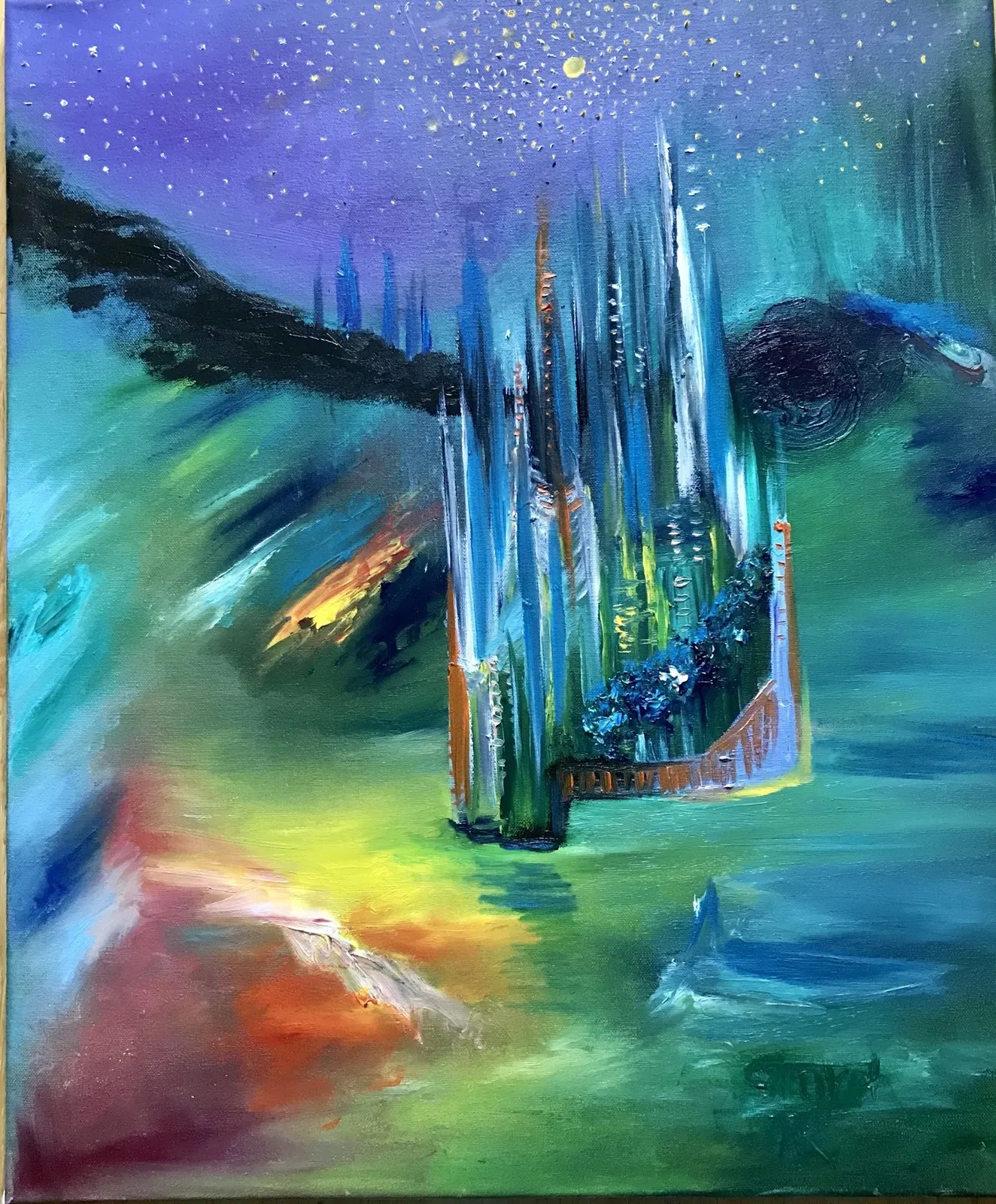 Oljemålning Blue get av Simret Nebrin Rylander