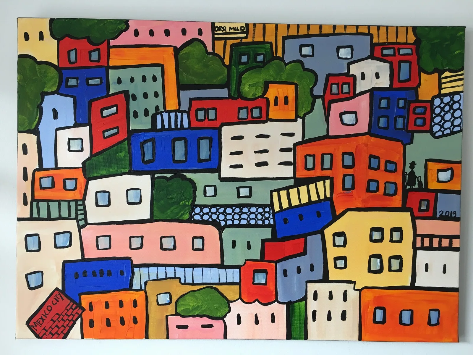 Akrylmålning Mexico City av Orsi Mild