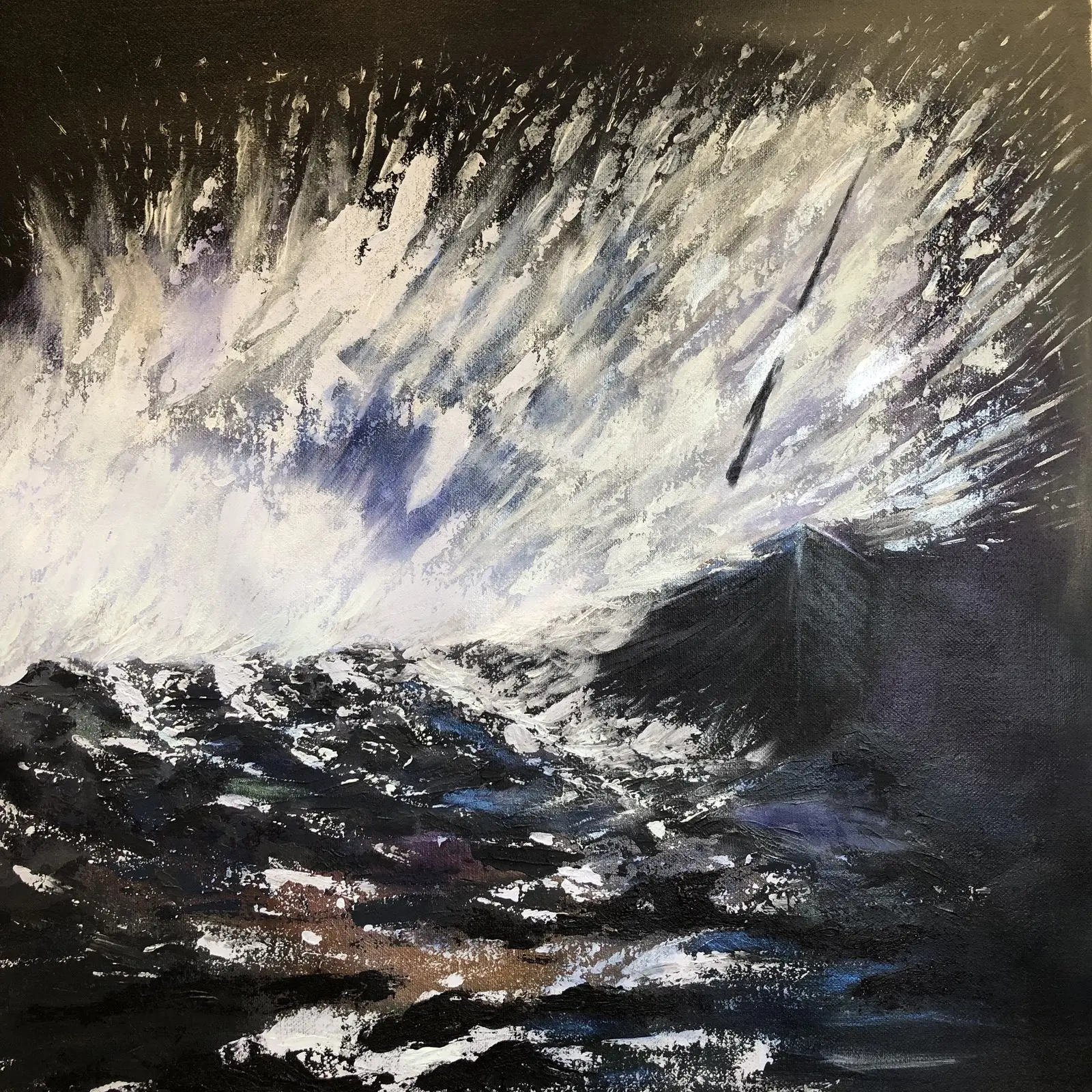 Akrylmålning Kraft - att övervinna en storm av Christina Sundman