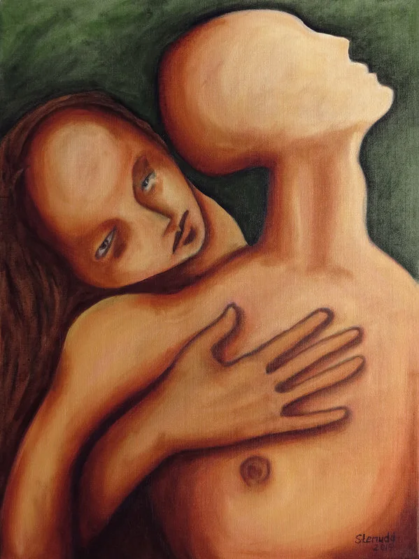 Oljemålning Caress av Stefan Stenudd