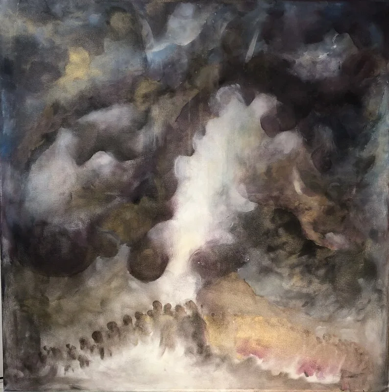 Akrylmålning På vandring av Britt Öhman Rautio