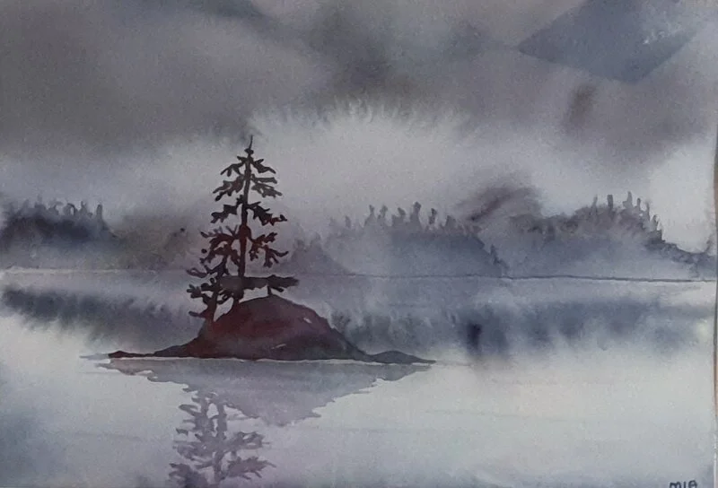 Akvarell Calm av Mia Älegård