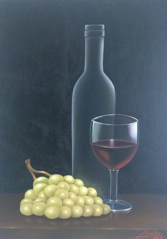 Oljemålning Salud av Martha Tapia
