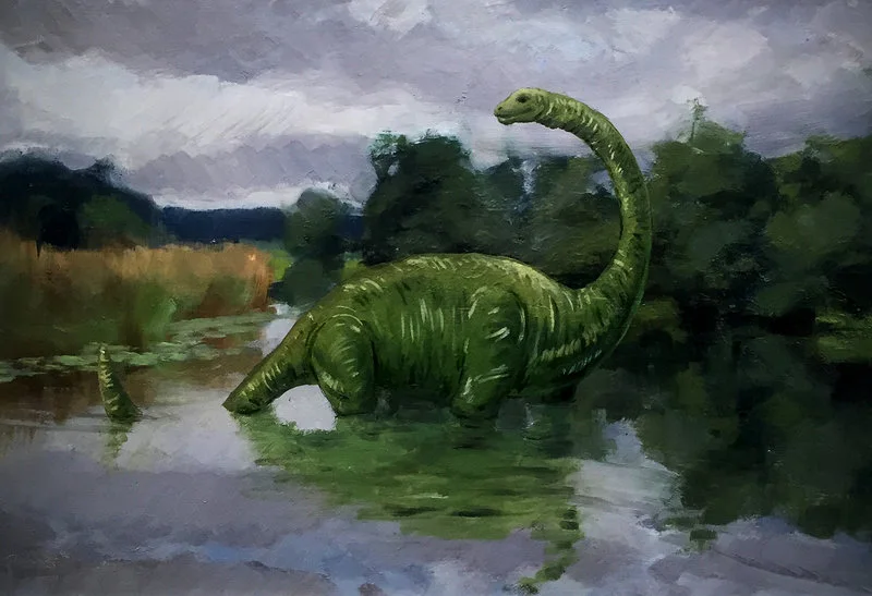 Oljemålning Det var utan tvekan den största och fulaste säl jag sett av Ola Art