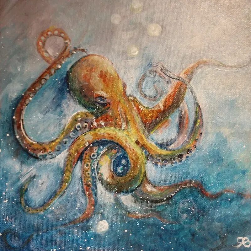 Akrylmålning Havet är djupt av René Blom