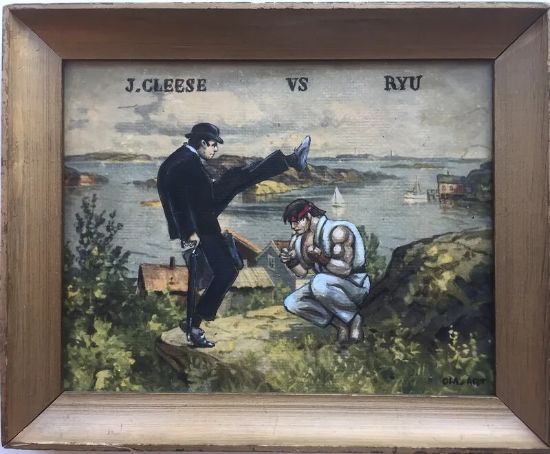 Akrylmålning Silly Fighter II av Ola Art