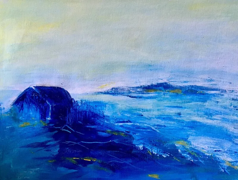 Akrylmålning Vid havsbandet av Gunilla Tuvin