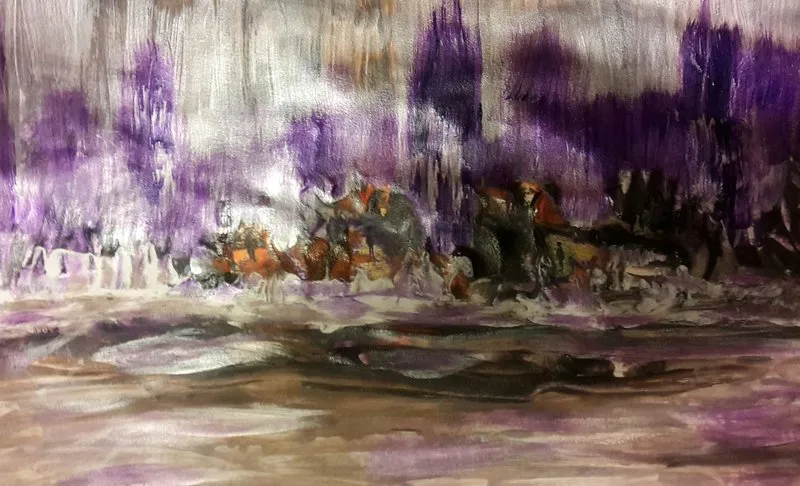 Akrylmålning Den nya världen av Ellinor Karlsson