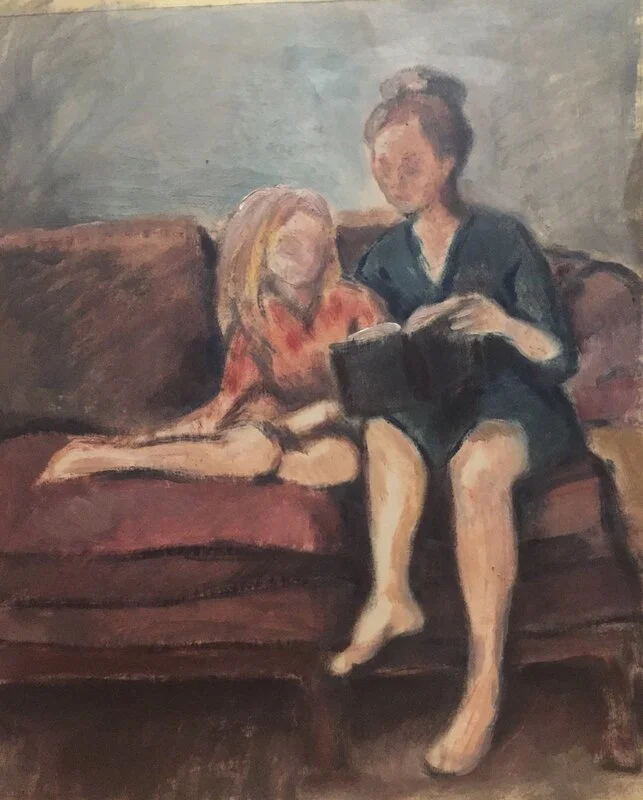 Oljemålning Nathalia och Elvira av Maura Tavares