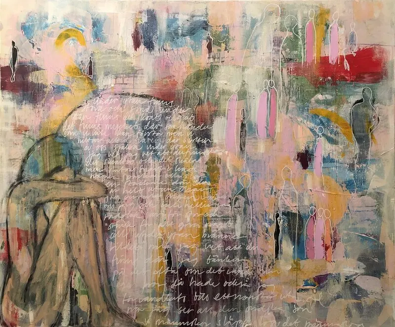 Akrylmålning Under ytan av Madeleine Santiago Elofsson