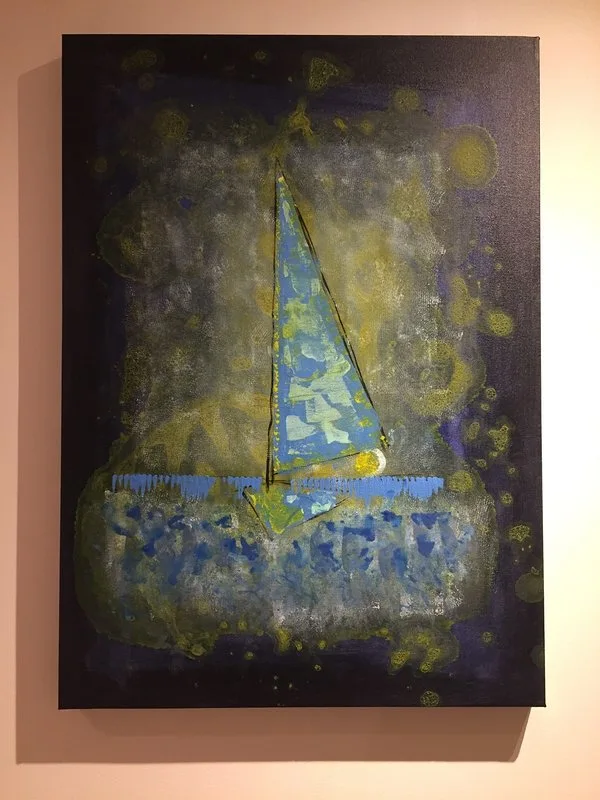 Akrylmålning Summer sailing av Susanne Ellingsworth Wiinikka