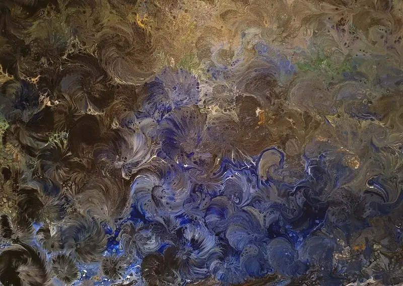 Akrylmålning The dark blue ocean av Linda Jaredal