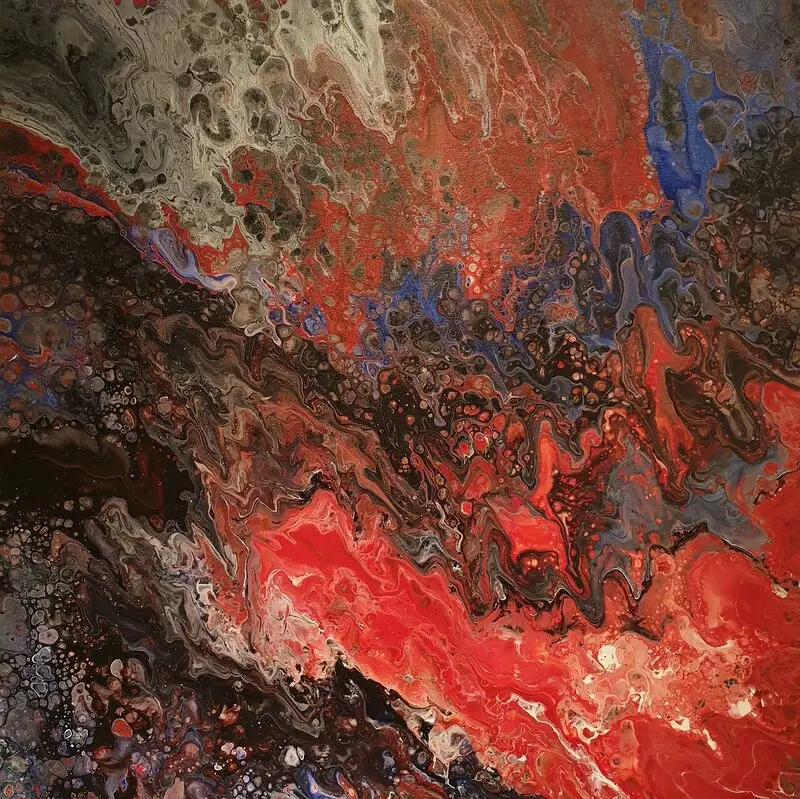 Akrylmålning Devils land av Linda Jaredal
