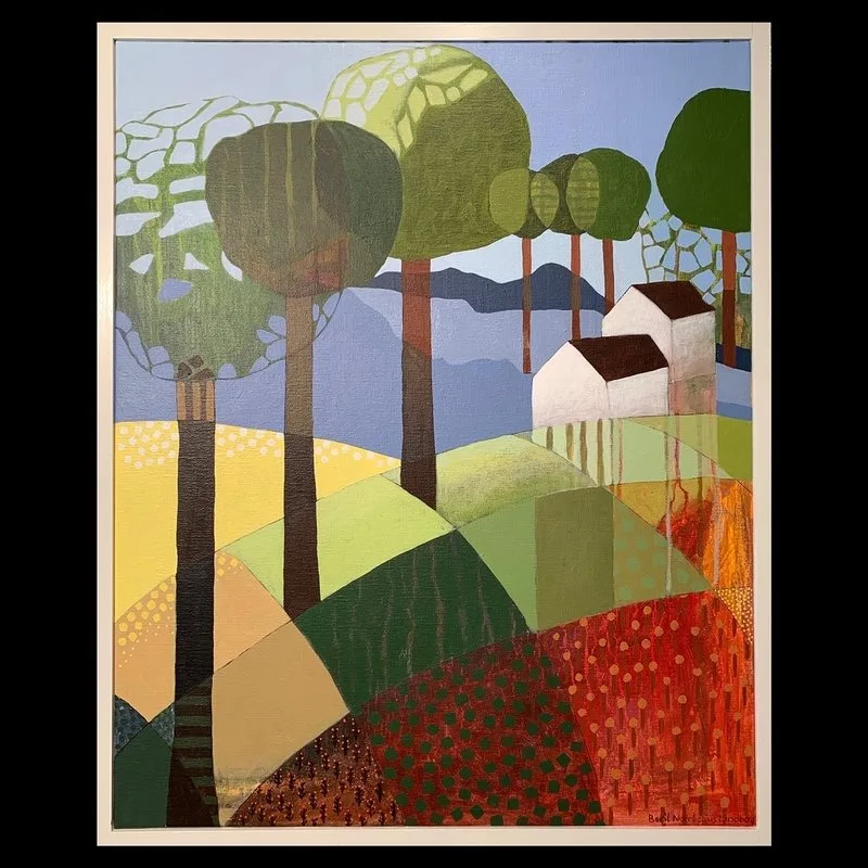 Akrylmålning Mitt i skogen av Berit Norrbelius Lindberg