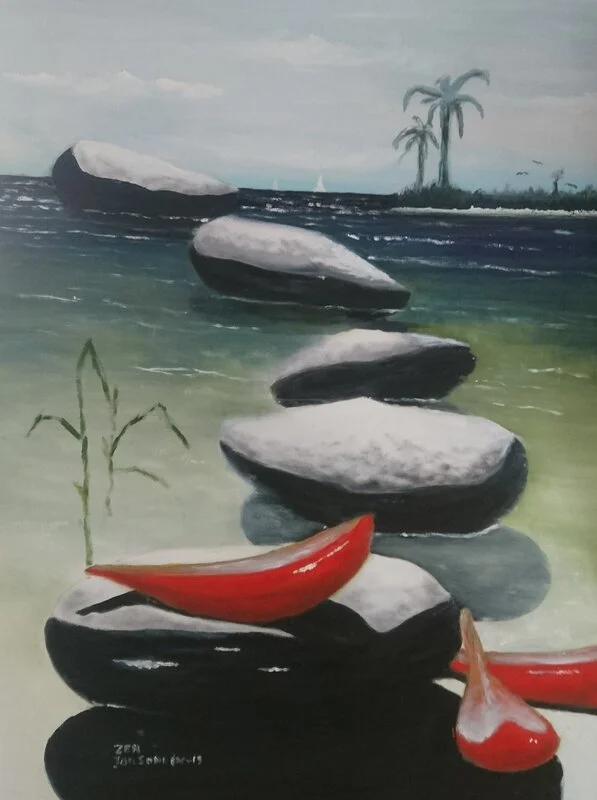 Oljemålning Zen av Jan Sunden