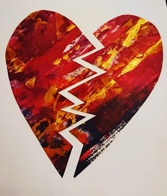 Akrylmålning Broken heart av Amie Norrman Söderman