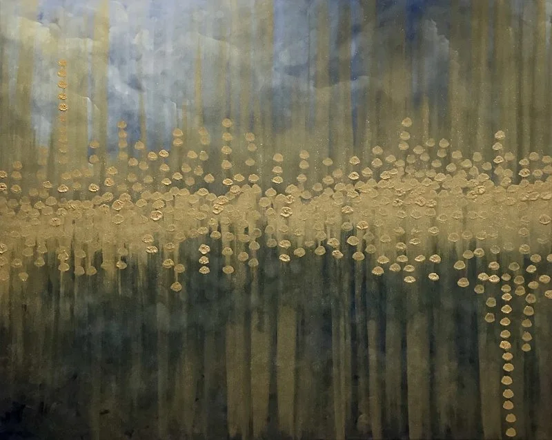 Akrylmålning Golden sea av Annette Landin