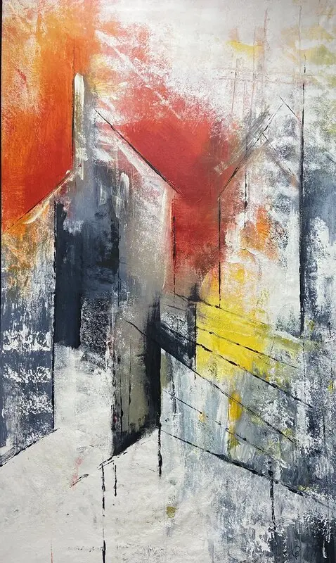 Akrylmålning Lyckliga gatan av Catharina Bauer