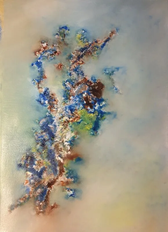 Oljemålning Fallowing the path of the indefinite av Patricia Zuniga