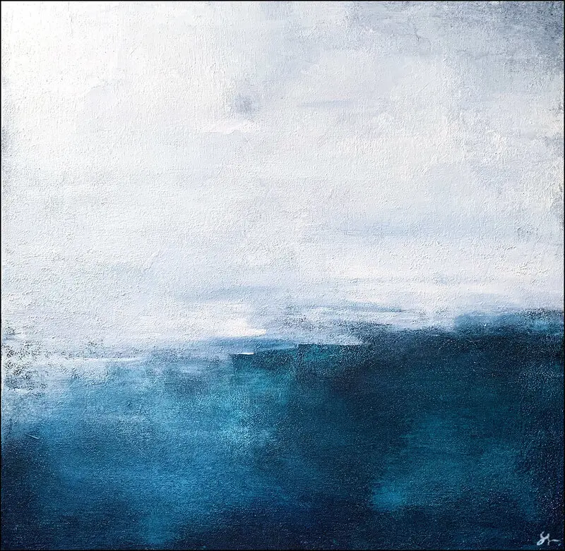 Akrylmålning No 200104, White Horizon av Stellan Fine Art