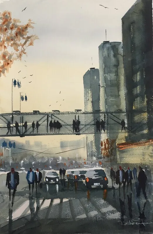 Akvarell Örgrytevägen, Göteborg av Emin Fine Art