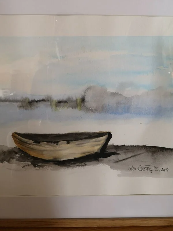 Akvarell Ekan på land av Ann-Christine Furustrand