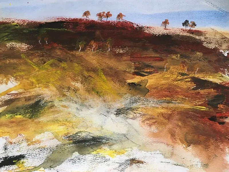 Akvarell Septemberfjäll av Gunilla Tuvin