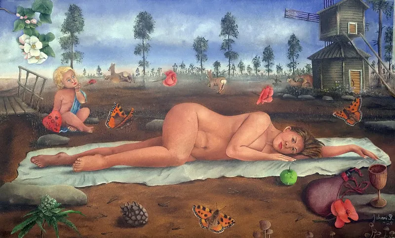 Oljemålning Förbjuden frukt av Juhani Rytkönen