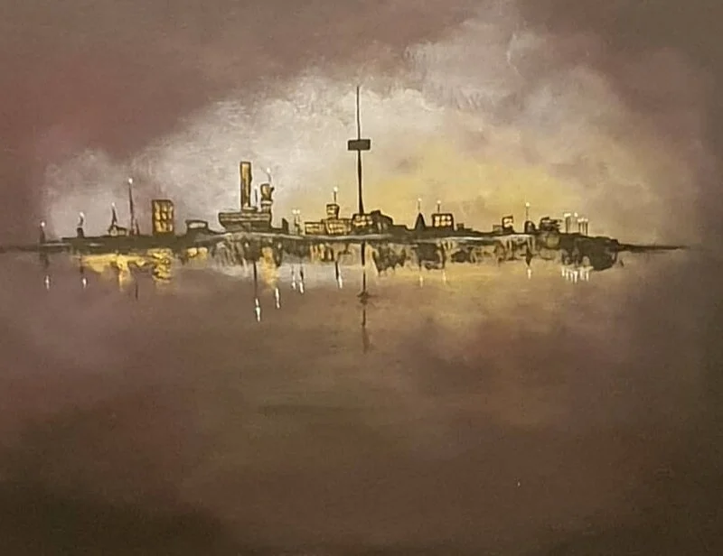 Akrylmålning Skyline av Jennie Lindborg