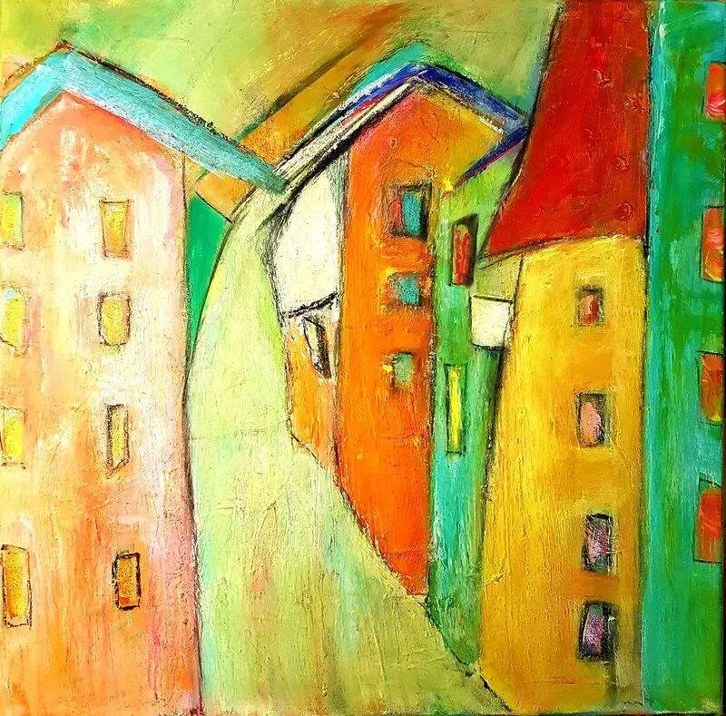 Akrylmålning Utan titel av Birgitta Jonsson Bijon Art