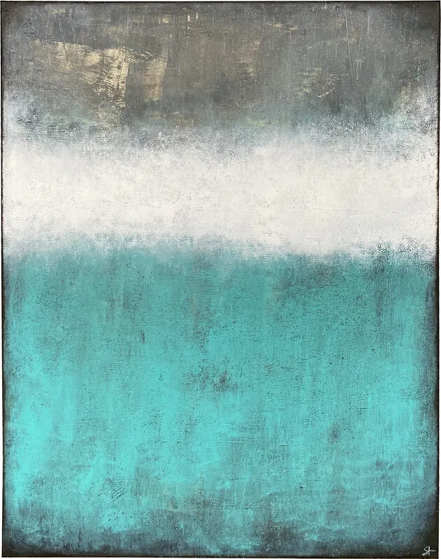 Akrylmålning No. 200201, Green Mist II av Stellan Fine Art