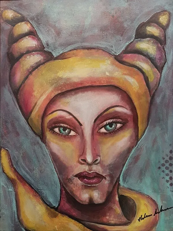 Akrylmålning Jag gör som jag vill! av Helena Andreasson