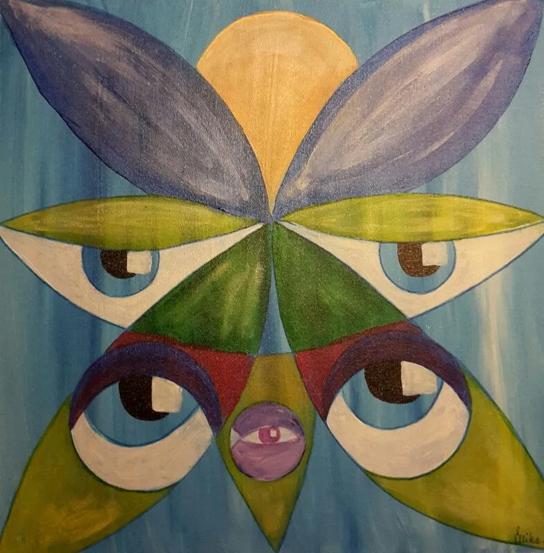 Akrylmålning Butterflyeye av Ellinor Karlsson